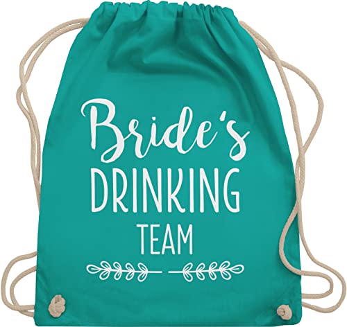 Turnbeutel Rucksack - Bride's Drinking Team - Unisize - Türkis - jubggesellinnenabschied taschen jga frauen outfit junggesellenabschieds baumwollbeutel für junggesellinnen jungegesellenabschied von Shirtracer