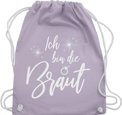 Turnbeutel Rucksack - JGA Junggesellenabschied Frauen - Ich bin die Braut Bride - Unisize - Pastell Lila - junggesellinnen stoffrucksack trinkbeutel junggesellenabschieds gym bag poltern outfit von Shirtracer