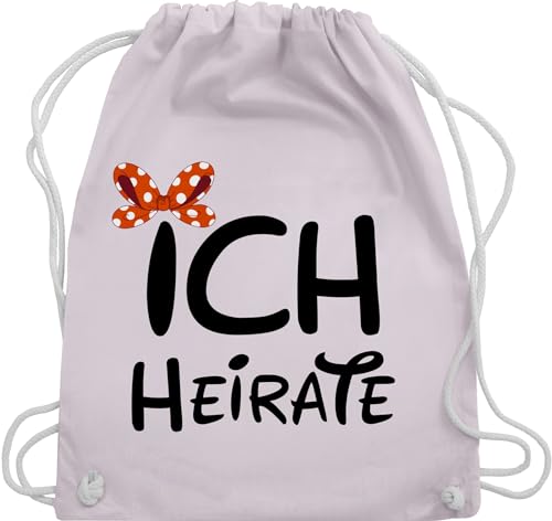 Shirtracer Turnbeutel Rucksack - JGA Junggesellenabschied Frauen - Ich heirate Schleife schwarz - Unisize - Pastell Rosa - jungesellinnenabschied frau beuteltasche goodie bag junggessellenabschied von Shirtracer