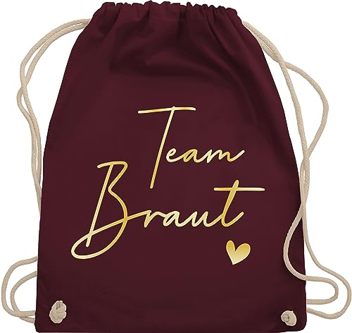 Turnbeutel Rucksack - JGA Junggesellenabschied Frauen - Team Braut Crew Bride - Unisize - Bordeauxrot - beutel brauttaschen bachelorette party junggesellinnenabschied tasche von Shirtracer