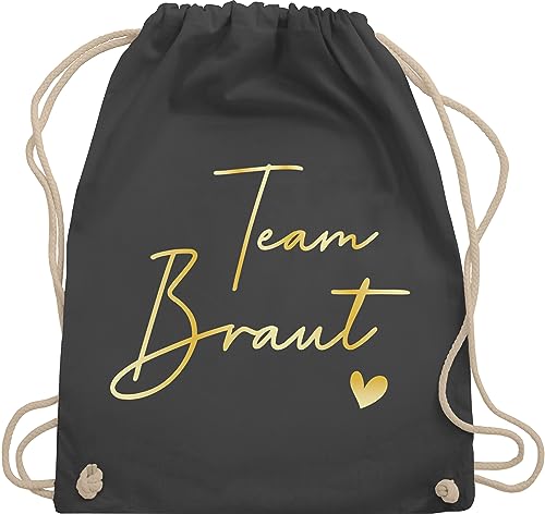 Turnbeutel Rucksack - JGA Junggesellenabschied Frauen - Team Braut Crew Bride - Unisize - Dunkelgrau - beutel brauttaschen bachelorette party junggesellinnenabschied tasche von Shirtracer