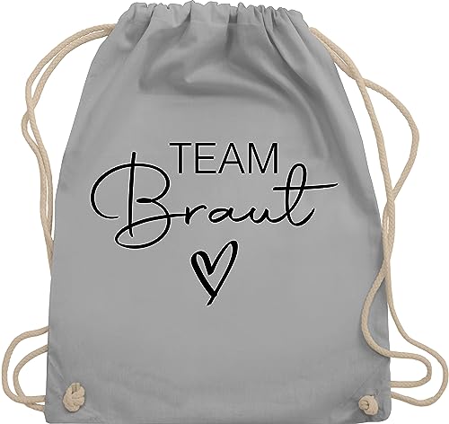 Turnbeutel Rucksack - JGA Junggesellenabschied Frauen - Team Braut Crew Bride - Unisize - Hellgrau - für junggesellinnen jubggesellinnenabschied damen sprüche junggesellenabschieds trinkbeutel von Shirtracer