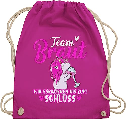 Turnbeutel Rucksack - JGA Junggesellenabschied Frauen - Team Braut - Einhorn Eskalieren - Unisize - Fuchsia - beutel crew brauttaschen bachelorette party juterucksäcke von Shirtracer
