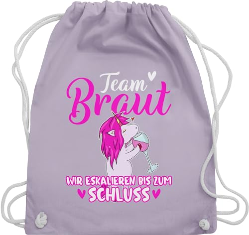 Turnbeutel Rucksack - JGA Junggesellenabschied Frauen - Team Braut - Einhorn Eskalieren - Unisize - Pastell Lila - junggesellinnenabschied trainingsbeutel beutel bachelorette sportbeutel outfit von Shirtracer