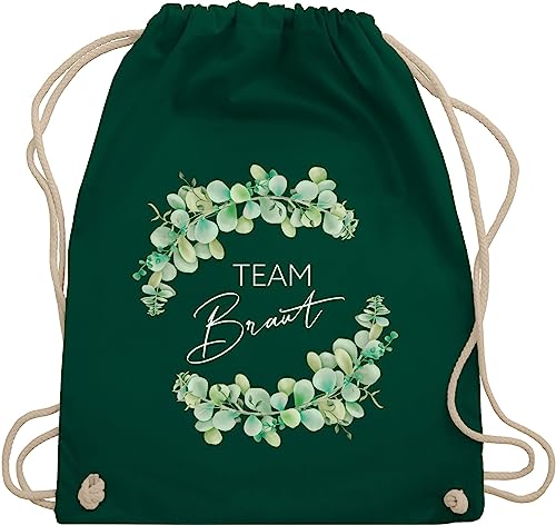 Turnbeutel Rucksack - JGA Junggesellenabschied Frauen - Team Braut Eukalyptus I Crew Bride - Unisize - Dunkelgrün - stoffbeutel das gefolge der brauttaschen bachelorette party stoffrucksack von Shirtracer