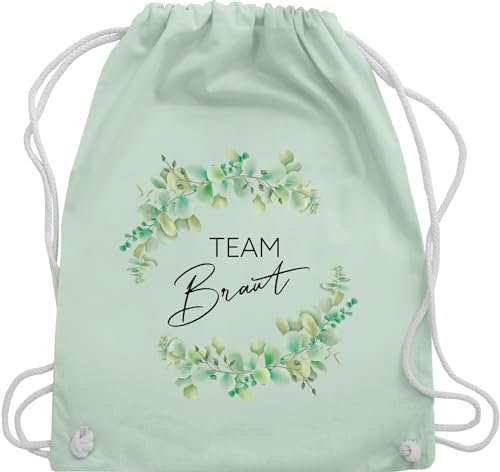 Turnbeutel Rucksack - JGA Junggesellenabschied Frauen - Team Braut - Eukalyptus - Unisize - Pastell Grün - bride brauttaschen bachelorette party beutel junggesellinnenabschied outfit von Shirtracer