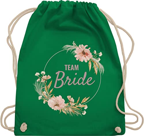 Turnbeutel Rucksack - JGA Junggesellenabschied Frauen - Team Bride Boho Team Braut - Unisize - Grün - hen party accessories brauttaschen jungesselnabschied blumen stoffbeutel von Shirtracer