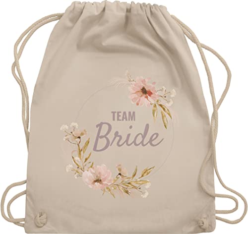 Turnbeutel Rucksack - JGA Junggesellenabschied Frauen - Team Bride Boho Team Braut - Unisize - Naturweiß - polterabend squad rucksackbeutel tasche beutel poltern crew der sportbeutel damen von Shirtracer