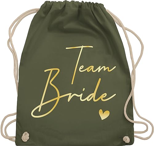 Turnbeutel Rucksack - JGA Junggesellenabschied Frauen - Team Bride Crew Braut - Unisize - Olivgrün - brauttaschen bachelorette party beutel junggesellinnenabschied outfit jungesselnabschied tasche von Shirtracer