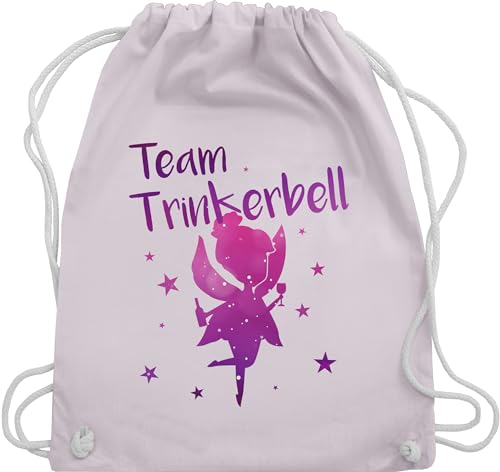 Turnbeutel Rucksack - JGA Junggesellenabschied Frauen - Team - Trinkerbell - Unisize - Pastell Rosa - malle beutel baumwolle betrunken festival-bag jungesselnabschied sterne rucksackbeutel karneval von Shirtracer