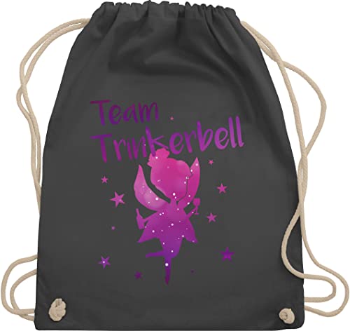 Turnbeutel Rucksack - JGA Junggesellenabschied Frauen - Team - Trinkerbell - Unisize - Dunkelgrau - malle accessories brauttaschen bachelorette party trink beutel karneval tasche von Shirtracer