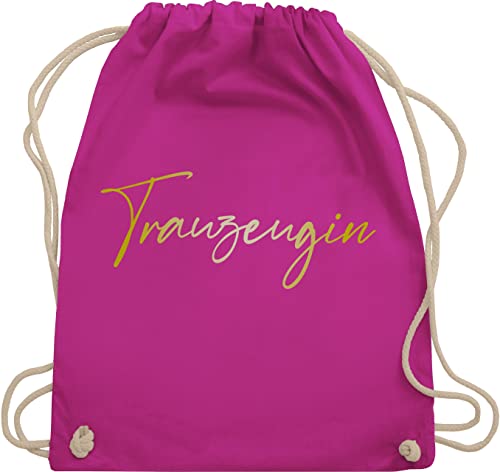 Turnbeutel Rucksack - JGA Junggesellenabschied Frauen - Trauzeugin - Goldeffekt - Unisize - Fuchsia - jungesellinnenabschied frau outfit junggesellinnenabschied beutel hen party accessories von Shirtracer