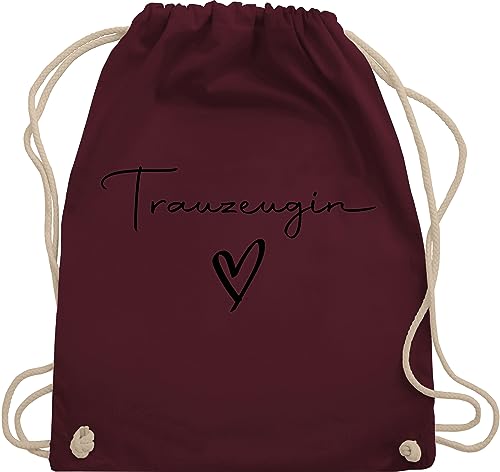 Shirtracer Turnbeutel Rucksack - JGA Junggesellenabschied Frauen - Trauzeugin Maid of Honor - Unisize - Bordeauxrot - brauttaschen bachelorette party stoffrucksack junggesellinnenabschied outfit von Shirtracer
