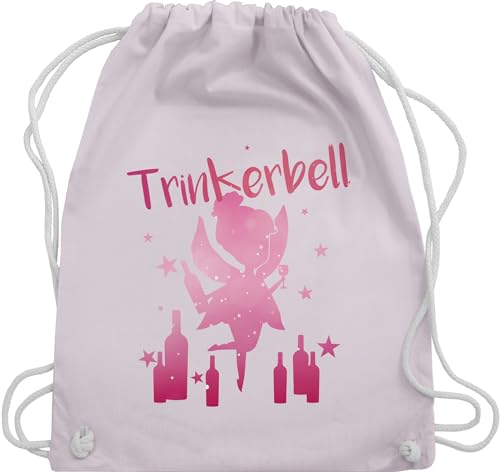 Turnbeutel Rucksack - JGA Junggesellenabschied Frauen - Trinkerbell Malle I Trinker Belle I Trinker Bell - Unisize - Pastell Rosa - karneval brauttaschen bachelorette party partner beutel fasching von Shirtracer