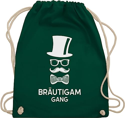 Turnbeutel Rucksack - JGA Junggesellenabschied Männer - Bräutigam Gang Hipster Team Groom - Unisize - Dunkelgrün - polter rucksäcke jungesellenabschied bag kordel beutel outfit von Shirtracer