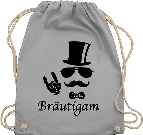 Turnbeutel Rucksack - JGA Junggesellenabschied Männer - Bräutigam Hipster - Unisize - Hellgrau - polter rucksäcke jungesellenabschied groom beutel outfit jungesselnabschied braeutigam sportbeutel von Shirtracer