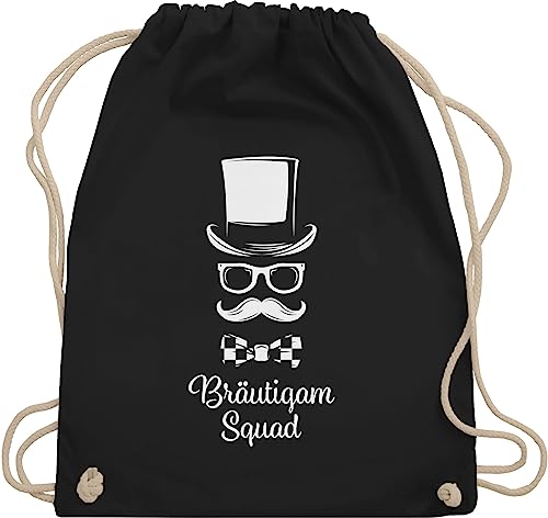Turnbeutel Rucksack - JGA Junggesellenabschied Männer - Bräutigam Squad Gentleman - Unisize - Schwarz - bachelor party accessories polter rucksäcke jungesellenabschied team groom mit kordelzug von Shirtracer