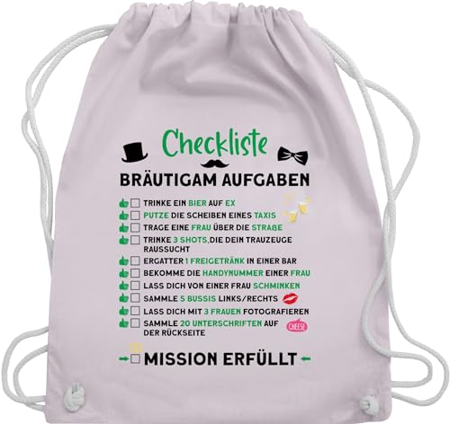 Turnbeutel Rucksack - Junggesellenabschied Männer - Checkliste Bräutigam Aufgaben JGA - Unisize - Pastell Rosa - junggesellenabschieds herren junggesellen polterabend poltern jungesellenenabschied von Shirtracer