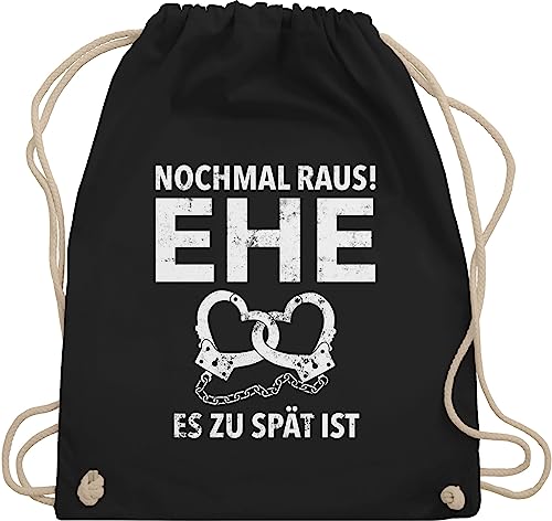 Turnbeutel Rucksack - JGA Junggesellenabschied Männer - Nochmal raus Ehe es zu spät ist - Unisize - Schwarz - polter rucksäcke jungesellenabschied sportbeutel brauttaschen jungesselnabschied von Shirtracer