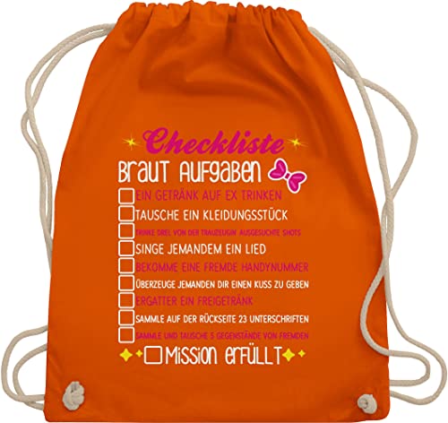 Shirtracer Turnbeutel Rucksack - Junggesellenabschied Frauen - Checkliste Braut Aufgaben - JGA To-do-Liste Bride - Unisize - Orange - outfit brauttaschen bachelorette party checklist beutel Shirtracer Turnbeutel Rucksack - Junggesellenabschied Frauen - Checkliste Braut Aufgaben - JGA To-do-Liste Bride - Unisize - Orange - outfit brauttaschen bachelorette party checklist beutel von Shirtracer