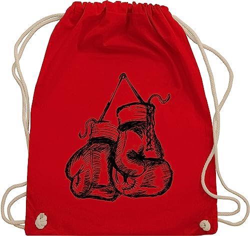 Shirtracer Turnbeutel Rucksack - Kampfsport - Boxhandschuhe - Unisize - Rot - boxen kinderturnbeutel sport boxing umhängebeutel boxer tasche kinder 25. geburtstag boxhandschuh beuteltasche gloves bag von Shirtracer