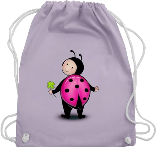 Shirtracer Turnbeutel Rucksack - Marienkäfer - Kindergarten Fasching Karneval Kinder - Unisize - Pastell Lila - fasching, süsses juterucksack kinderrucksack wurfbeutel fasching- beutel stoffbeutel von Shirtracer