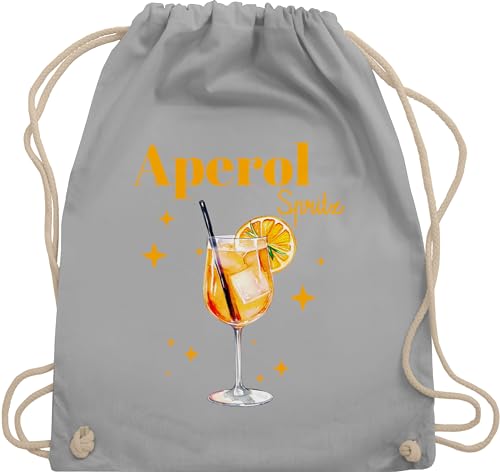 Turnbeutel Rucksack - Karneval & Fasching - Taschen - Aperol Spritz Kostüm I Aperoli I Aperollin Freundin Spritztour - Unisize - Hellgrau - bin auf karnevalsbeutel faschings glas tasche von Shirtracer