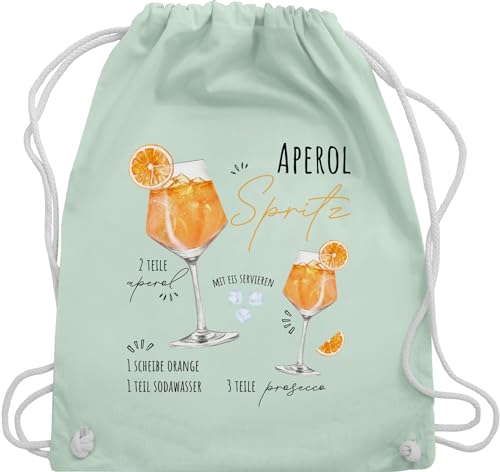 Turnbeutel Rucksack - Karneval & Fasching - Taschen - Aperol Spritz Rezept I Lustig Geschenk Aperolfan Fanartikel - Unisize - Pastell Grün - karnevalsbeutel faschings rezepte beutel karnevalstasche von Shirtracer