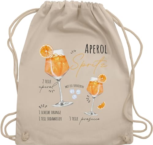 Turnbeutel Rucksack - Karneval & Fasching - Taschen - Aperol Spritz Rezept I Lustig Geschenk Aperolfan Fanartikel - Unisize - Naturweiß - karnevalsbeutel faschings rezepte beutel karnevalstasche von Shirtracer