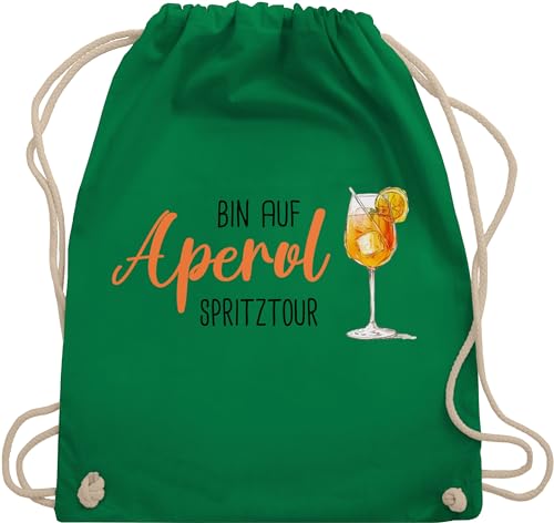 Turnbeutel Rucksack - Karneval & Fasching - Taschen - Bin auf Aperol Spritztour I JGA I Mädelsabend I Spritz Tour - Unisize - Grün - malle beutel karnevalsbeutel faschings glas stoffrucksack von Shirtracer