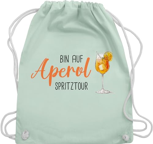 Turnbeutel Rucksack - Karneval & Fasching - Taschen - Bin auf Aperol Spritztour I JGA I Mädelsabend I Spritz Tour - Unisize - Pastell Grün - malle beutel karnevalsbeutel faschings glas von Shirtracer