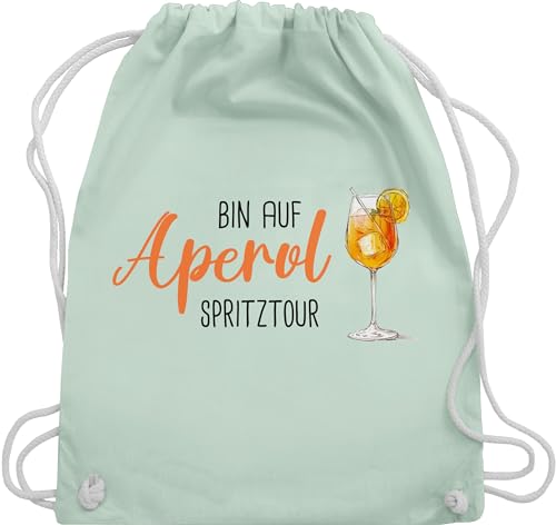 Turnbeutel Rucksack - Karneval & Fasching - Taschen - Bin auf Aperol Spritztour JGA Mädelsabend Spritz Tour - Unisize - Pastell Grün - carneval beutel wurfbeutel karneval& wurftasche fasnacht von Shirtracer