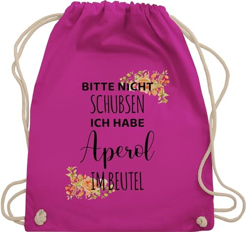 Turnbeutel Rucksack - Karneval & Fasching - Taschen - Bitte nicht schubsen ich habe Aperol im Beutel I Aperol Spritz Frauen Geschenk Mädelsabend - Unisize - Fuchsia - hab karnevalsbeutel faschings von Shirtracer