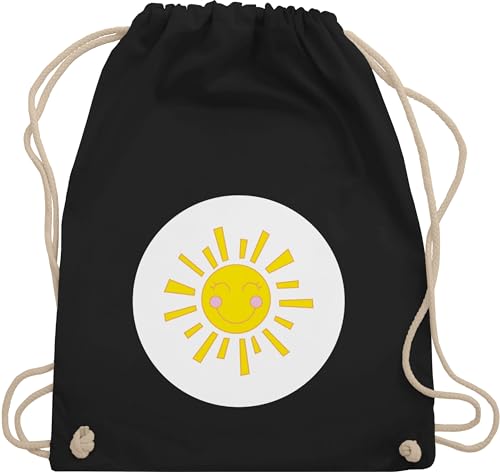 Turnbeutel Rucksack - Karneval & Fasching - Taschen - Glücksbär Lachende Sonne Sonnenschein Geschenk Sun - Unisize - Schwarz - karnevalsbeutel faschings sonnen tasche karnevalstasche karnevals von Shirtracer