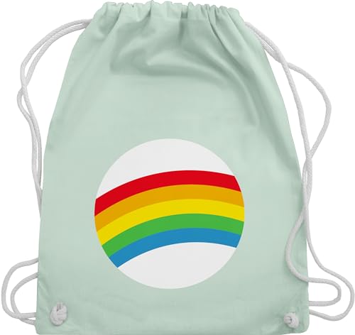 Turnbeutel Rucksack - Karneval & Fasching - Taschen - Glücksbär Regenbogen I Glücksbärchi Rainbow I LGBTQ I Gay Pride I Fastnacht I Fasnacht I Fasnet - Unisize - Pastell Grün - karnevalsbeutel von Shirtracer