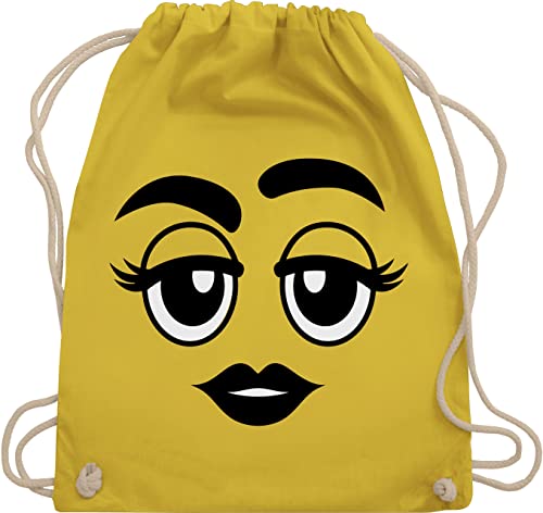 Turnbeutel Rucksack - Karneval & Fasching - Taschen - Gruppen Kostüm M und M Gesicht m&m Gesichter I M&M Mädchen I Fastnacht I Fasnacht I Fasnet - Unisize - Gelb - beutel karnevalsbeutel faschings von Shirtracer