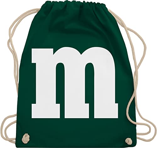 Turnbeutel Rucksack - Karneval Fasching Taschen - Gruppen M und M Aufdruck - M&M Kostüm Gruppe MundM & M MM - Unisize - Dunkelgrün - rücksack wurfbeutel karnelval sporttasche von Shirtracer