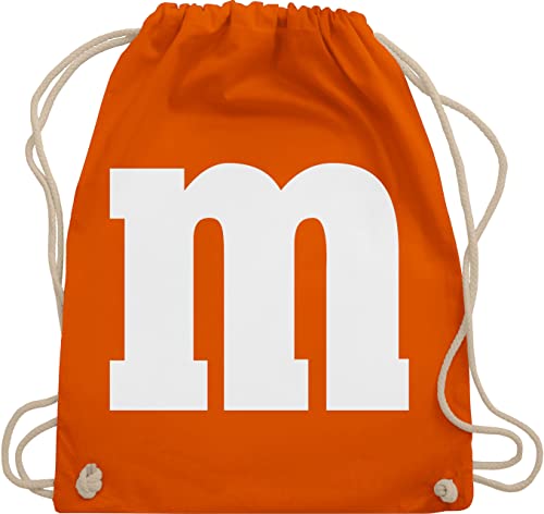 Turnbeutel Rucksack - Karneval Fasching Taschen - Gruppen M und M Aufdruck - M&M Kostüm Gruppe MundM & M MM - Unisize - Orange - karnevalstasche karnevals stoffrucksack kamelle beutel fassenacht u von Shirtracer