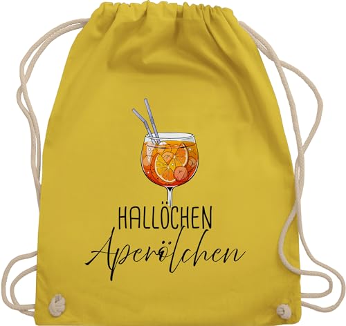 Turnbeutel Rucksack - Karneval & Fasching - Taschen - Hallöchen Aperölchen I Aperol Spritz Mädelsabend I Aperol Spritz Geschenk - Unisize - Gelb - beutel festival karnevalsbeutel faschings sauf von Shirtracer