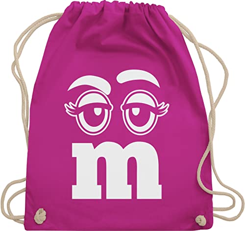 Turnbeutel Rucksack - & Fasching - Taschen - M und M Augen Karneval I Fastnacht I Fasnacht I Fasnet - Unisize - Fuchsia - gym bag festival karnevalsbeutel faschings mm juterucksäcke festivaltasche von Shirtracer