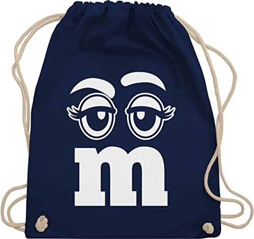 Shirtracer Turnbeutel Rucksack - & Fasching - Taschen - M und M Augen Karneval I Fastnacht I Fasnacht I Fasnet - Unisize - Navy Blau - gym bag festival karnevalsbeutel faschings mm juterucksäcke von Shirtracer