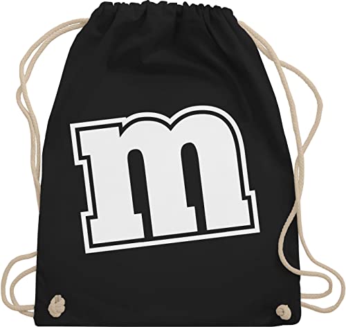 Shirtracer Turnbeutel Rucksack - Karneval & Fasching - Taschen - M&M Motiv - Unisize - Schwarz - karnevalsbeutel faschings m beutel karnevalstasche karnevals mm trainingsbeutel wurfbeutel fassenacht von Shirtracer