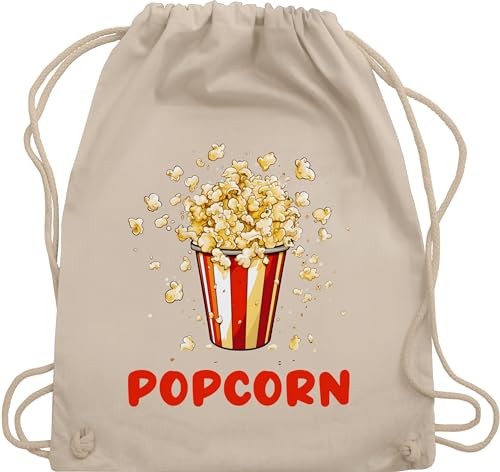 Shirtracer Turnbeutel Rucksack - Karneval & Fasching - Taschen - Popcorn Fan Popcornverkleidung Filmliebhaber Pop-Corn - Unisize - Naturweiß - kamelle beutel fassenacht baumwolle karnevals wurfbeutel von Shirtracer