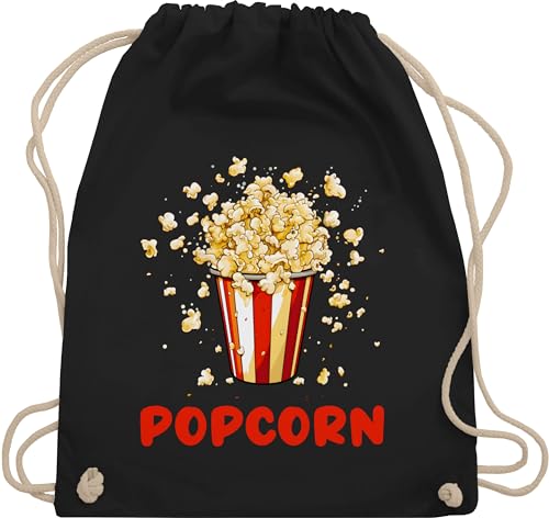 Turnbeutel Rucksack - & Fasching - Taschen - Popcorn Fan I Popcornverkleidung Karneval I Filmliebhaber Pop Corn I Fastnacht I Fasnacht I Fasnet - Unisize - Schwarz - popcorntasche karnevalsbeutel von Shirtracer