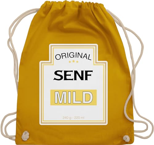 Turnbeutel Rucksack - Karneval & Fasching - Taschen - Senf Flasche Kostüm - Unisize - Senfgelb - karnevalsbeutel fasnachts tasche wurftasche partner verkleidung beutel faschingstaschen köstüme von Shirtracer