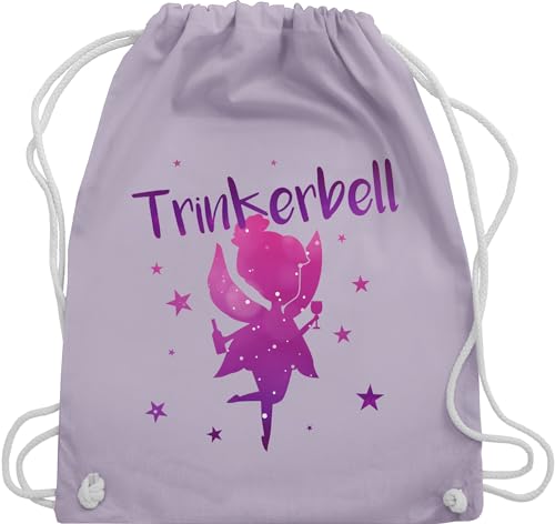 Shirtracer Turnbeutel Rucksack - JGA Junggesellenabschied Frauen - Trinkerbell - Unisize - Pastell Lila - festival+beutel alki malle party turnsack beutel+für+festival jungesellinenabschied fasching von Shirtracer