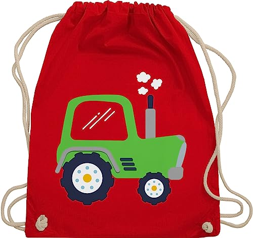 Turnbeutel Rucksack - Traktoren - Taschen - Kinder Traktor Grün - Unisize - Rot - wechselsachen beutel kita kindergartenrucksack trecker landwirt kindergarten stoffbeutel junge landwirtschaft von Shirtracer