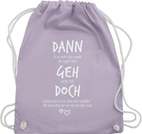 Turnbeutel Rucksack - Kollegen - Taschen - Dann geh doch mit Herzen | Abschiedsgeschenk berufliche Veränderung | Verabschiedung bei Karrieresprung | Alles Gute beim Jobwechsel | Abschiedsgeschenk von Shirtracer