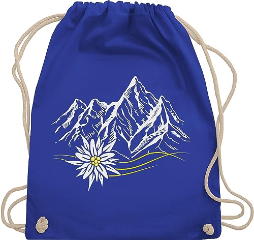 Turnbeutel Rucksack - Kompatibel mit Oktoberfest Tasche - Edelweiß Berge Wandern Wanderlust Berg ruft Alpen - Unisize - Royalblau - bayerische oktober fest bayrischer abend oktoberfestbekleidung von Shirtracer