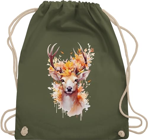 Turnbeutel Rucksack - Kompatibel mit Oktoberfest Tasche - Geschenk Hirsch Geweih I Hirschgeweih I Hirschmotiv Geschenk Jäger I Jägerin I Jagd - Unisize - Olivgrün - trachtenrucksack bayrische Turnbeutel Rucksack - Kompatibel mit Oktoberfest Tasche - Geschenk Hirsch Geweih I Hirschgeweih I Hirschmotiv Geschenk Jäger I Jägerin I Jagd - Unisize - Olivgrün - trachtenrucksack bayrische von Shirtracer